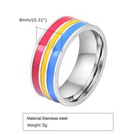 304 Stainless Steel Simple Style Epoxy Color Block Rings main image 3