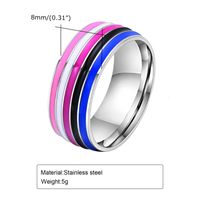 304 Stainless Steel Simple Style Epoxy Color Block Rings main image 2