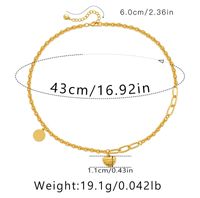 Classic Style Geometric Heart Shape Copper Irregular Plating Chain Gold Plated Pendant Necklace sku image 4