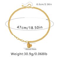 Klassischer Stil Geometrisch Herzform Kupfer Irregulär Überzug Kette Vergoldet Halskette Mit Anhänger sku image 9