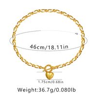 Klassischer Stil Geometrisch Herzform Kupfer Irregulär Überzug Kette Vergoldet Halskette Mit Anhänger sku image 12