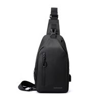 Men's Solid Color Nylon Zipper Crossbody Bag Women's Backpack main image 3