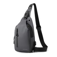 Men's Solid Color Nylon Zipper Crossbody Bag Women's Backpack sku image 2