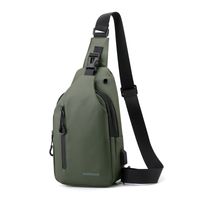 Men's Solid Color Nylon Zipper Crossbody Bag Women's Backpack sku image 4