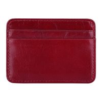 Unisex Solid Color Leather Open Card Holders sku image 2