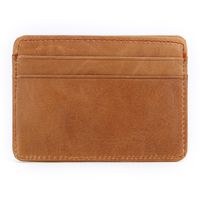 Unisex Solid Color Leather Open Card Holders sku image 5
