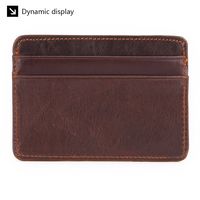 Unisex Solid Color Leather Open Card Holders sku image 3