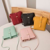 Women's Pu Leather Leather Solid Color Streetwear Square Zipper Crossbody Bag main image 1