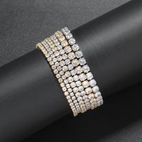 Copper Gold Plated Silver Plated Retro Simple Style Plating Inlay Square Zircon Tennis Bracelet main image 5