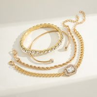 Wholesale Jewelry Streetwear Solid Color Metal Artificial Gemstones Inlay Cuff Bracelets Bracelets Tennis Bracelet main image 5