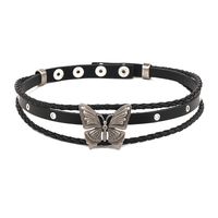 Punk Bow Knot Alloy Cowhide Patchwork Women's Bracelets Necklace sku image 3