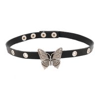 Punk Bow Knot Alloy Cowhide Patchwork Women's Bracelets Necklace sku image 1