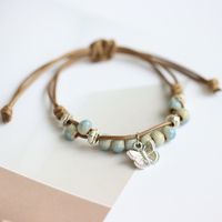 Retro Butterfly Alloy Rope Ceramics Wholesale Bracelets main image 6