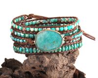 Wholesale Ethnic Style Round Natural Stone Beaded Artificial Gemstones Bracelets sku image 1