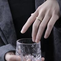 Commute Color Block Copper Irregular Plating Gold Plated Men's Open Rings main image 3