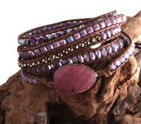 Wholesale Ethnic Style Round Natural Stone Beaded Artificial Gemstones Bracelets sku image 5
