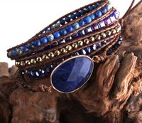 Wholesale Ethnic Style Round Natural Stone Beaded Artificial Gemstones Bracelets sku image 2