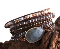 Wholesale Ethnic Style Round Natural Stone Beaded Artificial Gemstones Bracelets sku image 6