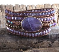 Wholesale Ethnic Style Round Natural Stone Beaded Artificial Gemstones Bracelets sku image 3