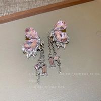1 Pair Lady Heart Shape Inlay Alloy Artificial Gemstones Drop Earrings main image 6