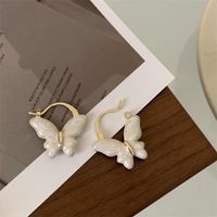 1 Pair Modern Style Butterfly Enamel Alloy Earrings main image 1