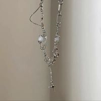 Casual Simple Style Star Heart Shape Rectangle Titanium Steel Plating Inlay Zircon Pendant Necklace sku image 5