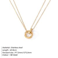 Simple Style Solid Color Stainless Steel Plating Gold Plated Layered Necklaces sku image 2