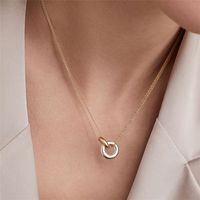 Simple Style Solid Color Stainless Steel Plating Gold Plated Layered Necklaces main image 1