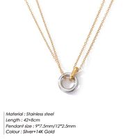 Simple Style Solid Color Stainless Steel Plating Gold Plated Layered Necklaces sku image 1