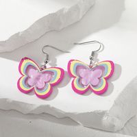 1 Pair Cute Simple Style Butterfly Arylic Alloy Resin Drop Earrings main image 2