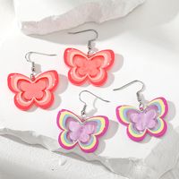 1 Pair Cute Simple Style Butterfly Arylic Alloy Resin Drop Earrings main image 1