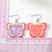 1 Pair Cute Simple Style Butterfly Arylic Alloy Resin Drop Earrings main image 4