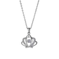 Ig Style Sweet Four Leaf Clover Butterfly Shell Titanium Steel Plating Inlay Opal Shell Zircon Pendant Necklace main image 4