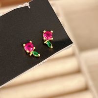 Simple Style Butterfly Copper Inlay Ear Studs sku image 6