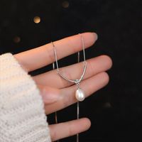 Simple Style Round Natural Stone Freshwater Pearl Copper Plating Gold Plated Necklace sku image 13