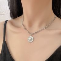 Simple Style Round Natural Stone Freshwater Pearl Copper Plating Gold Plated Necklace sku image 1