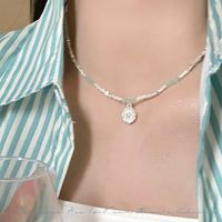 Simple Style Round Natural Stone Freshwater Pearl Copper Plating Gold Plated Necklace sku image 19