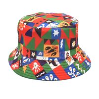 Women's Fashion Geometric Printing Flat Eaves Bucket Hat sku image 46