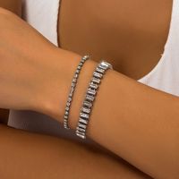 Simple Style Classic Style Shiny Round Rectangle Iron Inlay Glass Women's Bracelets sku image 1