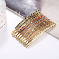 Simple Style Solid Color Alloy Inlay Rhinestones Hair Clip main image 1