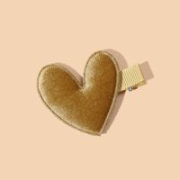 Cute Heart Shape Gold Velvet Hair Clip sku image 8