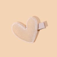 Cute Heart Shape Gold Velvet Hair Clip sku image 11