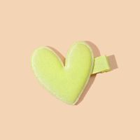 Cute Heart Shape Gold Velvet Hair Clip sku image 10