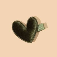 Cute Heart Shape Gold Velvet Hair Clip sku image 14