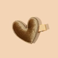 Cute Heart Shape Gold Velvet Hair Clip sku image 12