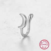1 Piece Cute Moon Plating Sterling Silver 18k Gold Plated White Gold Plated Ear Cuffs main image 3