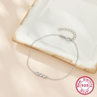 Simple Style Round Sterling Silver 18k Gold Plated White Gold Plated Zircon Bracelets In Bulk sku image 2