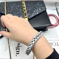 Simple Style Solid Color Silica Gel Braid Unisex Wristband sku image 2