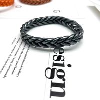 Simple Style Solid Color Silica Gel Braid Unisex Wristband sku image 1