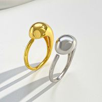 Casual Simple Style Water Droplets Solid Color Copper Open Rings main image 5
